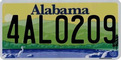 AL license plate 4AL0209