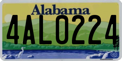 AL license plate 4AL0224