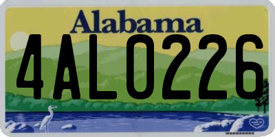 AL license plate 4AL0226