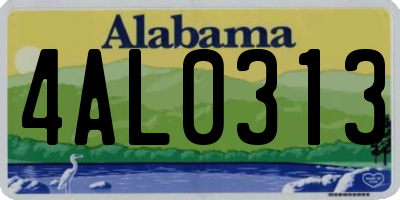 AL license plate 4AL0313