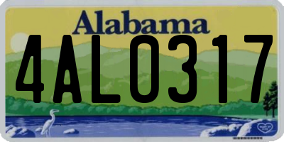 AL license plate 4AL0317