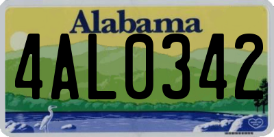 AL license plate 4AL0342