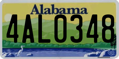 AL license plate 4AL0348