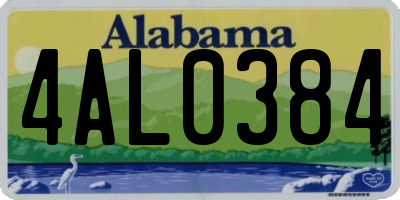 AL license plate 4AL0384