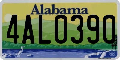 AL license plate 4AL0390