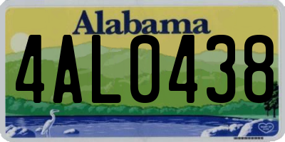 AL license plate 4AL0438
