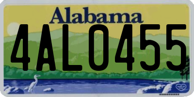 AL license plate 4AL0455