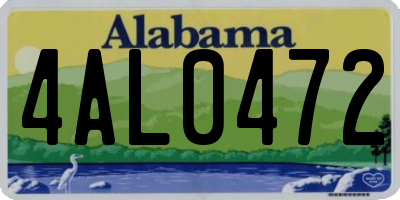 AL license plate 4AL0472