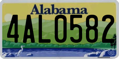 AL license plate 4AL0582