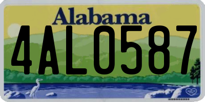 AL license plate 4AL0587