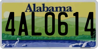 AL license plate 4AL0614