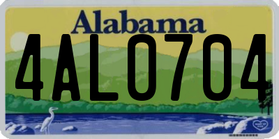 AL license plate 4AL0704