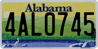 AL license plate 4AL0745