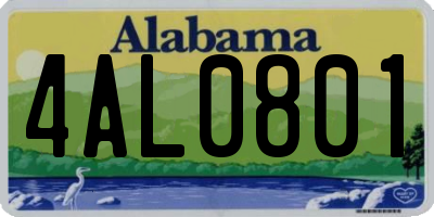 AL license plate 4AL0801