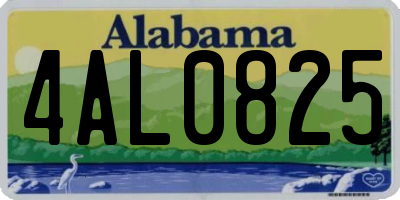 AL license plate 4AL0825