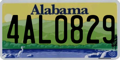 AL license plate 4AL0829