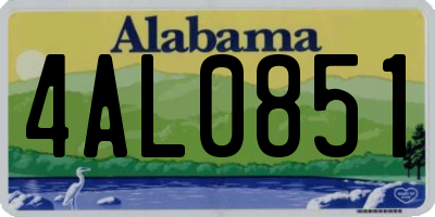 AL license plate 4AL0851
