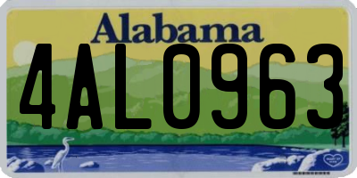 AL license plate 4AL0963