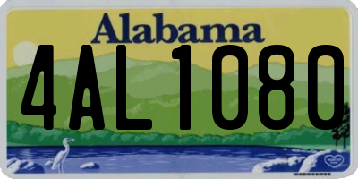 AL license plate 4AL1080