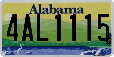 AL license plate 4AL1115