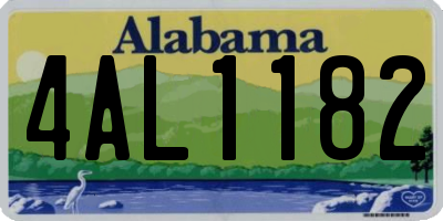 AL license plate 4AL1182