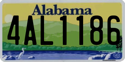 AL license plate 4AL1186
