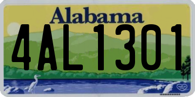 AL license plate 4AL1301