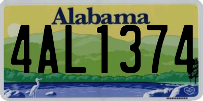 AL license plate 4AL1374