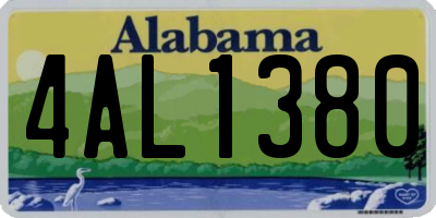 AL license plate 4AL1380