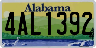 AL license plate 4AL1392