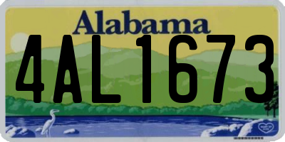 AL license plate 4AL1673