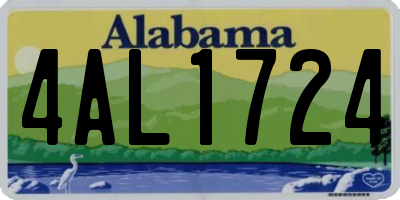 AL license plate 4AL1724