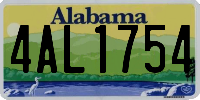 AL license plate 4AL1754