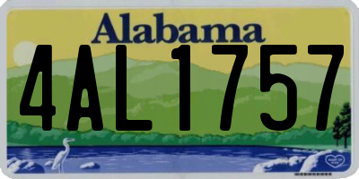 AL license plate 4AL1757