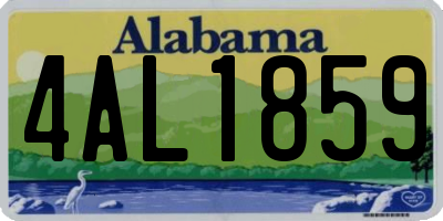 AL license plate 4AL1859
