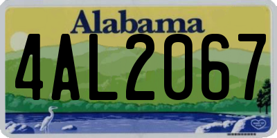 AL license plate 4AL2067