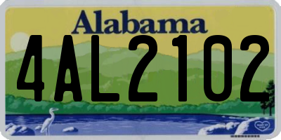 AL license plate 4AL2102
