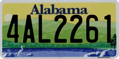 AL license plate 4AL2261