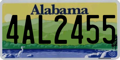AL license plate 4AL2455