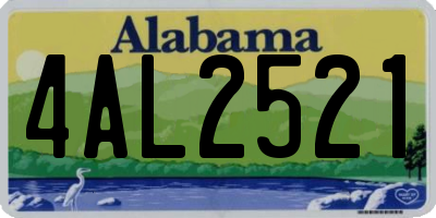 AL license plate 4AL2521