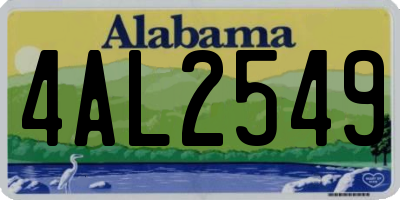 AL license plate 4AL2549