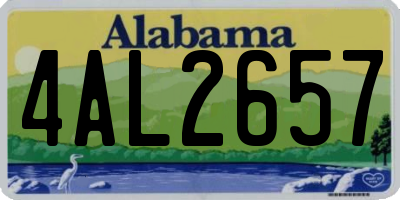 AL license plate 4AL2657