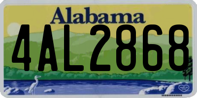AL license plate 4AL2868