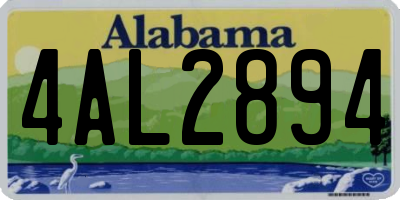 AL license plate 4AL2894