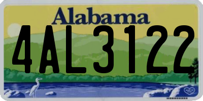 AL license plate 4AL3122