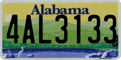 AL license plate 4AL3133