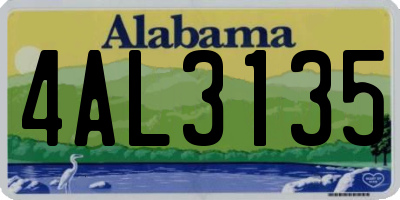 AL license plate 4AL3135