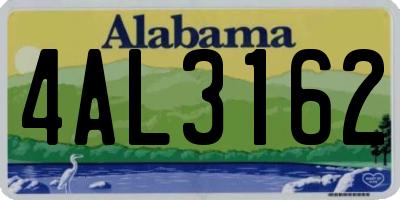 AL license plate 4AL3162