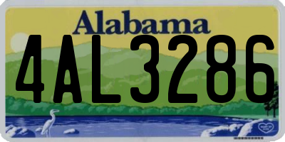 AL license plate 4AL3286