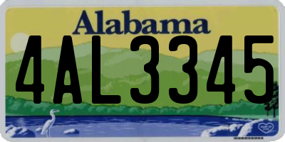 AL license plate 4AL3345